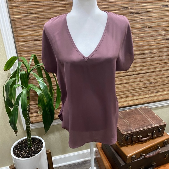 Catherine Malandrino Tops - Mauve shirt sleeve blouse by Catherine NWT
